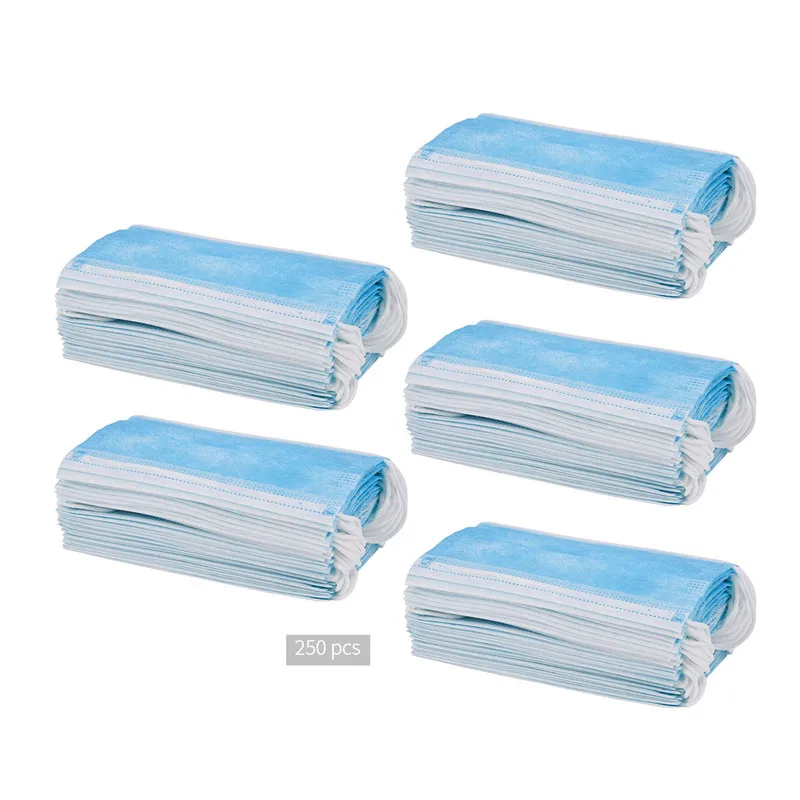 

250pcs/pack Non Woven Disposable Face Mask 3 Layer Medical dental Earloop Anti-Dust Face Surgical Masks For Men Women Masks 44