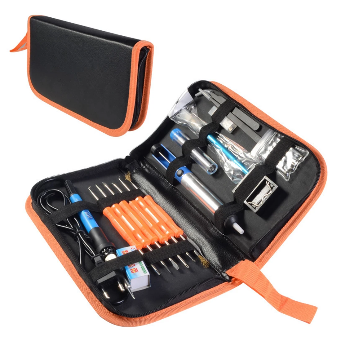 

EU Plug 220V 60W Adjustable Temperature Electric Soldering Iron Kit+5pcs Tips Portable Welding Repair Tool Tweezers Hobby knife