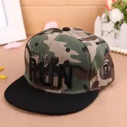 2018 тренд письмо вышивка солнцезащитные шляпы унисекс дети Snapback бейсбольная Кепка камуфляж дети хип хоп Кепка Регулируемый ремень