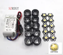 10X3 W whtie Quente 3000-3500 k High Power LED + 10 pcs lente + 1 pcs 6-10x3w motorista