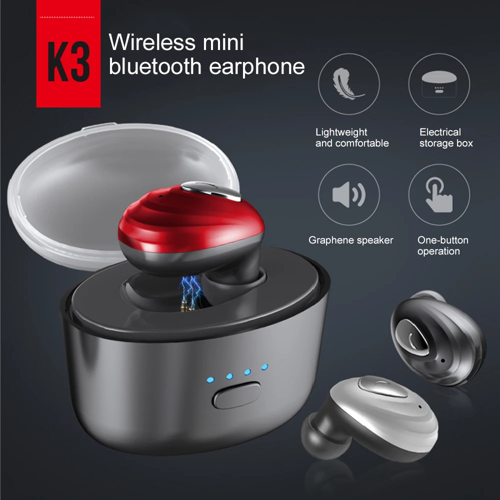 Mini Hidden Bluetooth Earphone Headset Wireless Earbud