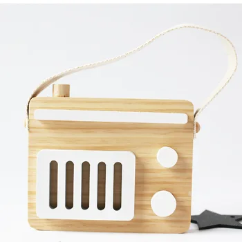 

100% Handmade Eco Friendly Painted Wooden Radio Toys the Best Gift For Baby Kids Toddle Children Fashion Clothing Accessory Prop