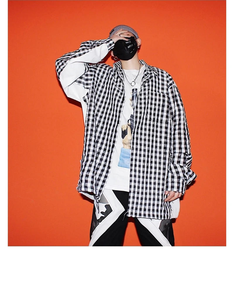 Loose Fit Shirt Men Striped Korean Fashion Mens Shirts Ong Sleeve Casual Slim Fit  (4)