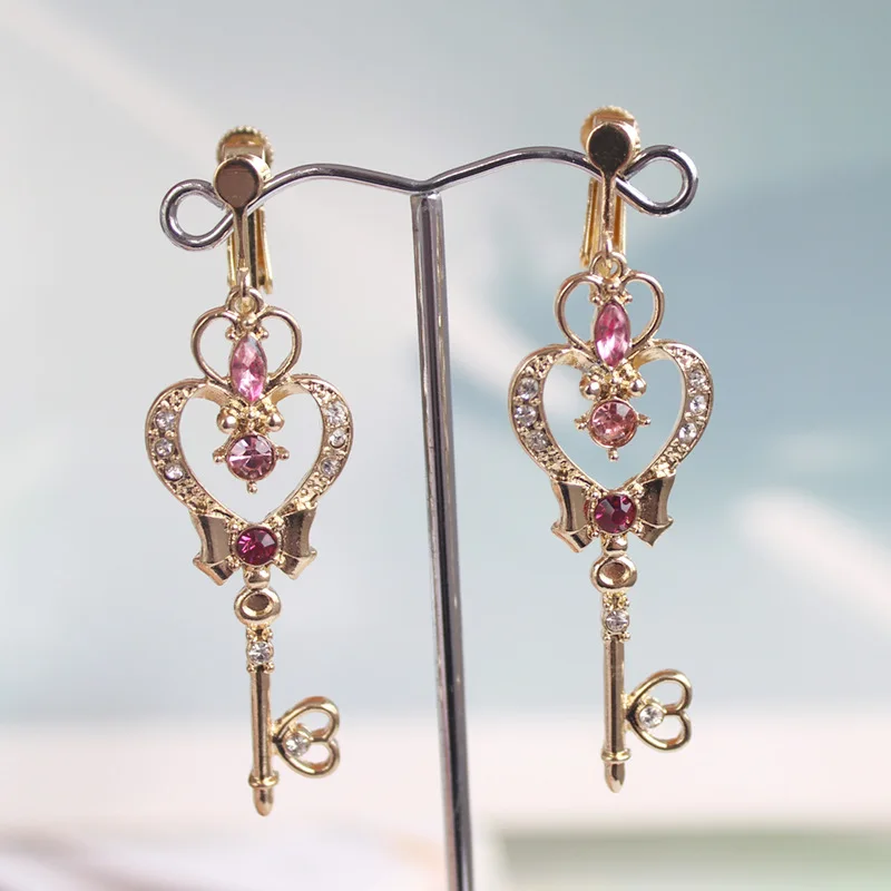 12 Styles Series Set Rhinestone Long Star Moon Tassel Earrings Luna Cat Key Wand Sailor Moon Earrings For Women Lady Girls Gifts - Image 3