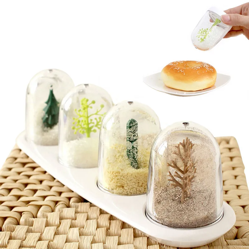 

4Pcs/set Creative Four Seasons Plant Animals Spice Jar Salt Sugar Pepper Shaker Seasoning Bottle Cooking Tools Kitchen Supplies