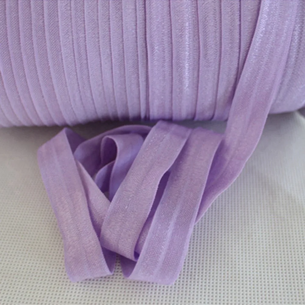

T.R RIBBON #430 light orchid 5/8" FOE elastic, solid Fold Over Elastic FOE for Headbands 50yards and 100yards/lot