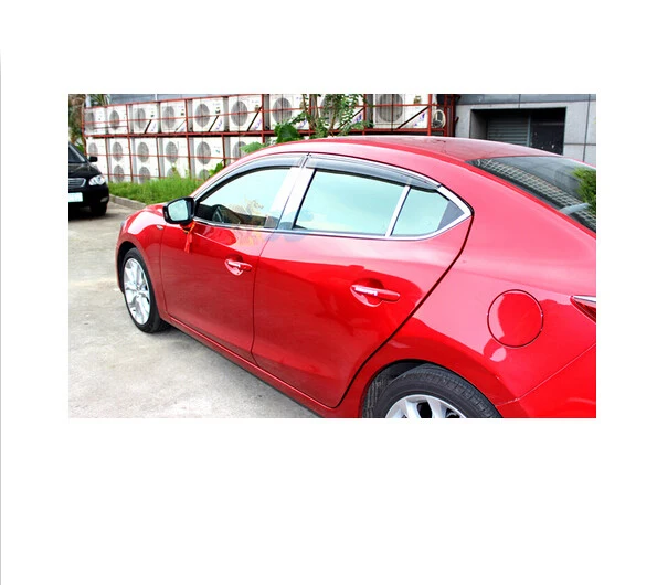 For Mazda 6 Atenza 2013 2014 2015 Window Visor Vent Shade Rain/Sun/Wind Guard Cover Exterior Awnings Shelters Parts 4pcs For Mazda 6 Atenza 2013 2014 2015 Window Visor Vent Shade Rain/Sun/Wind Guard Cover Exterior Awnings Shelters Parts 4pcs