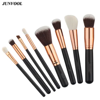 

8pcs Makeup Brushes Kit Set Powder Foundation Eyeshadow Eyeliner Lip Brush Soft Synthetic Hair Cosmetics Tools Black Gold
