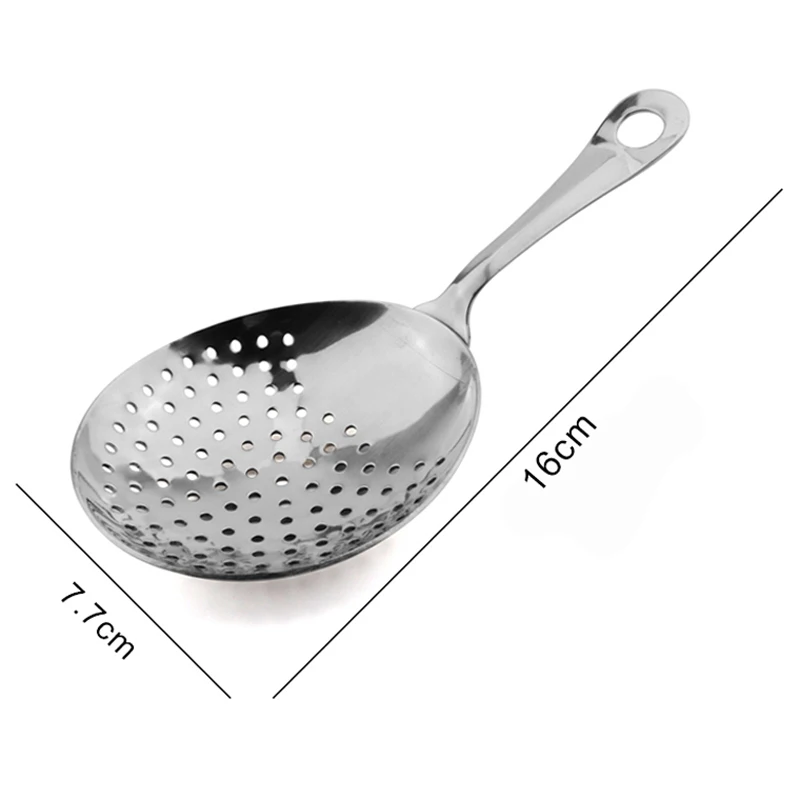 Stainless Steel Bar Strainers Classic Julep Strainers Ice Drink Filter Spoon Strainer Cocktail Bartender Tools Bar Accessories (2-1)