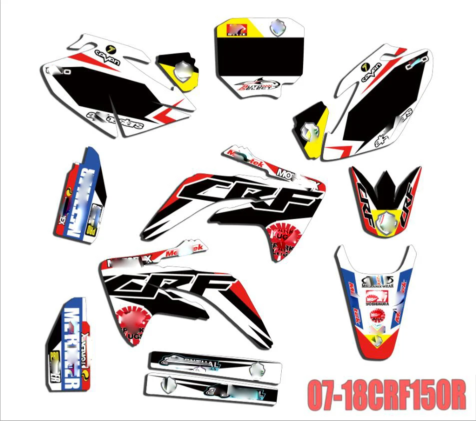 

Motorcycle PVC translucent film Personality Full Stickers DIY Customizable Number Decals For Honda CRF150 CRF150R 2007 - 2018