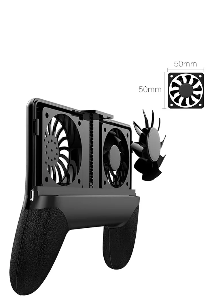 

E&M 2000mAh Game Pad Handle Cooling Fan Stand Ring Heat Radiator USB Power Bank Battery Ultra Silent Cooler Holder For Phone