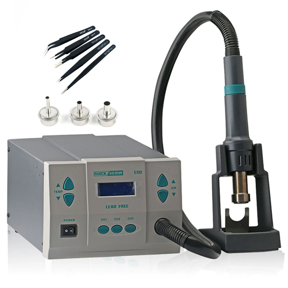 Quick 861dw Hot Air Rework Station Soldering Station 1000w Intelligent Digital Display