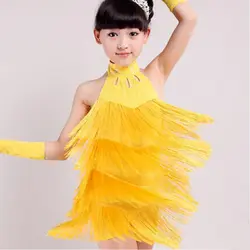 Латинское платье для танцев 2019 новые бальные танцы рубашка розовый/желтый/синий Латинской платья для танцев XS-XL девушка платье для самбы