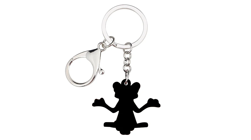 WEVENI Acrylic Meditation Frog Key Chains Keychain Holder Anime Animal Jewelry For Women Girls Bag Car Purse Charms Gift Pendant