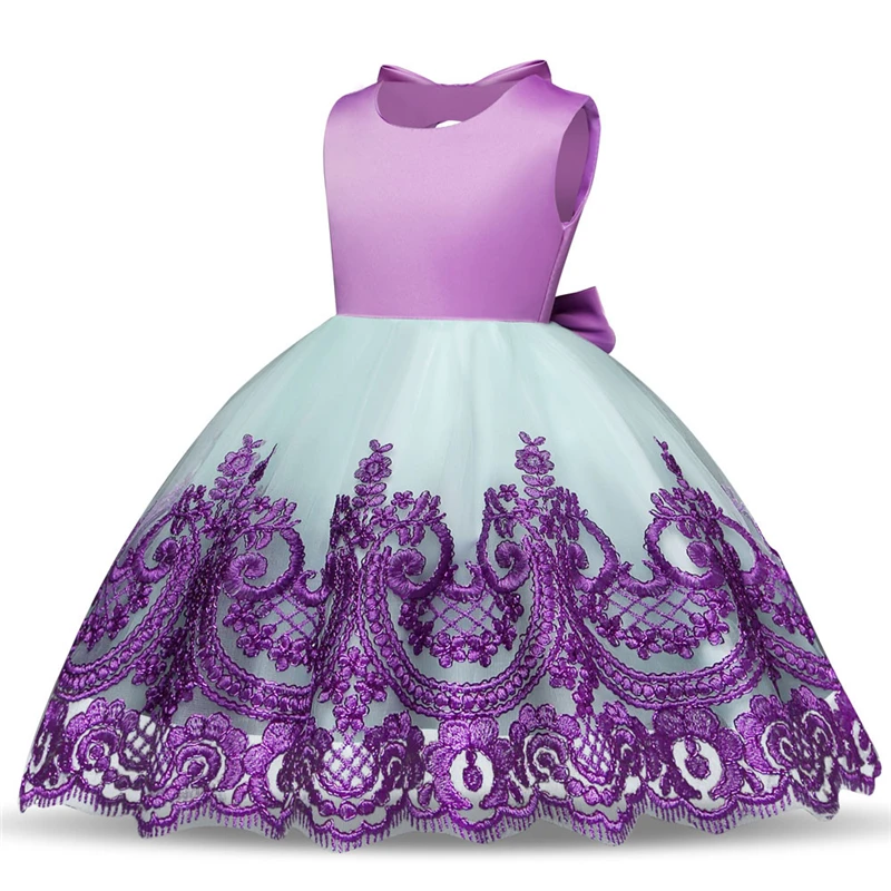 2019 New Child Girls Lace Bowknot Princess Wedding Performance Formal Tutu Dress Clothes Elegant Baby Girl Party Dress V3$ (3)