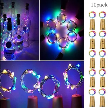

10Pcs Cork Shaped LED Lighting Strings Night Light Starry Fairy light Wedding Party Decoration Wine Bottle Lamp For Party Decor