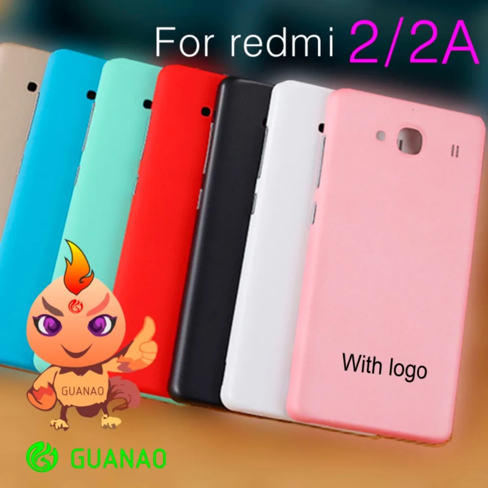 

AAA Redmi 2 back Housing For Xiaomi Redmi2 Back Cover Case Battery Rear Door with Power Voluem Button For Redmi 2 Battery Cover