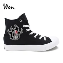 Вэнь Всесезонная парусиновая обувь высокие кроссовки дизайн Аниме Bleach Эспадрильи на плоской подошве Вулканизированная обувь Крест ремни Лоферы плимсоллы