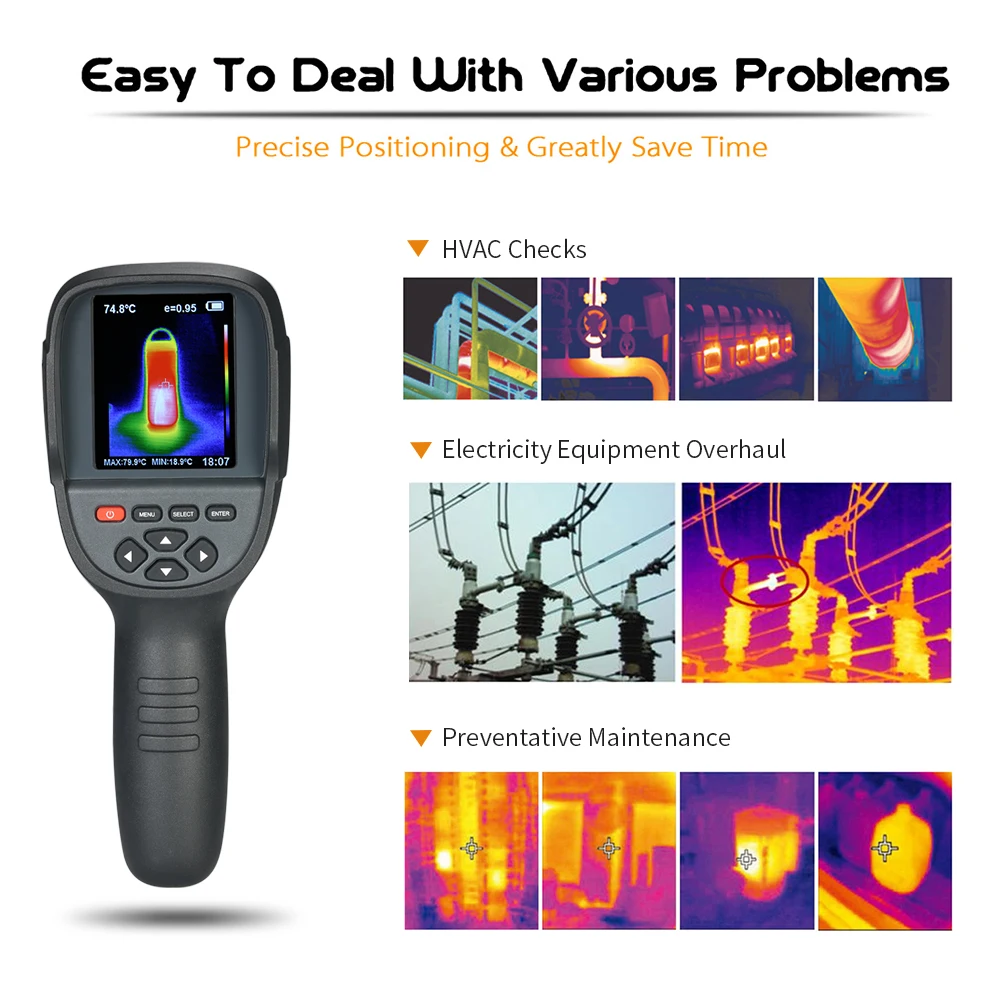 

HT-18 Termometro Digital Pyrometer Thermal Camera Portable Infrared Thermometer IR Thermal Imager Infrared Imaging Device