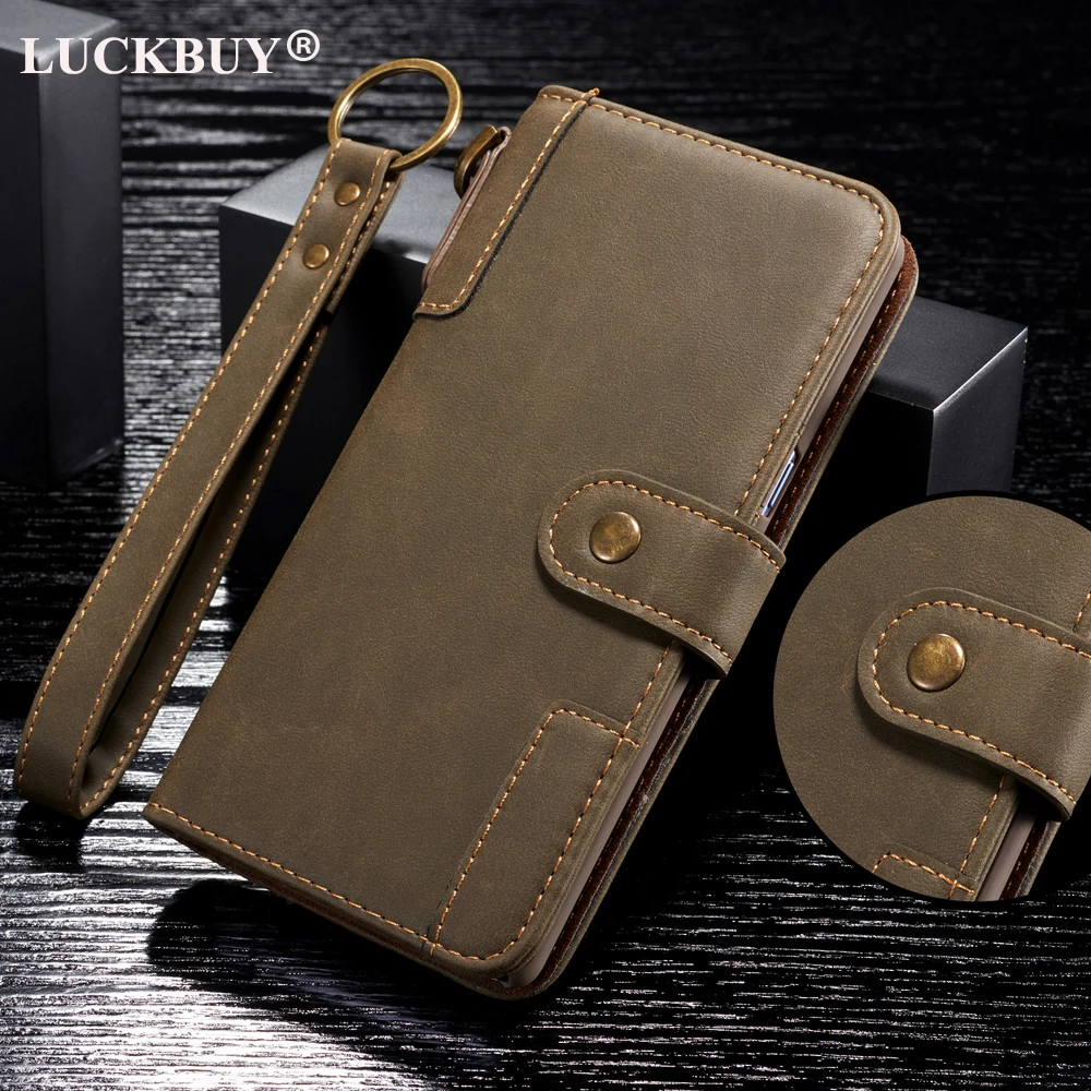 

LUCKBUY Geniune Cow Leather Case for Samsung Galaxy S8 Vintage Luxury Retro Flip Wallet Real Leather Cases for Galaxy S8 Plus