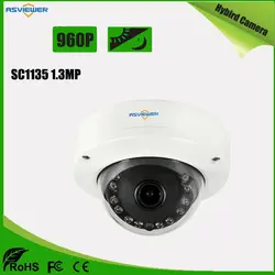 960 P/1.3mp HD купол 1/3 "CMOS sc1135/AHD/TVI/CVI/CVBS Выход CCTV Камера С Ночное видение Поддержка OSD as-mhd2105n2