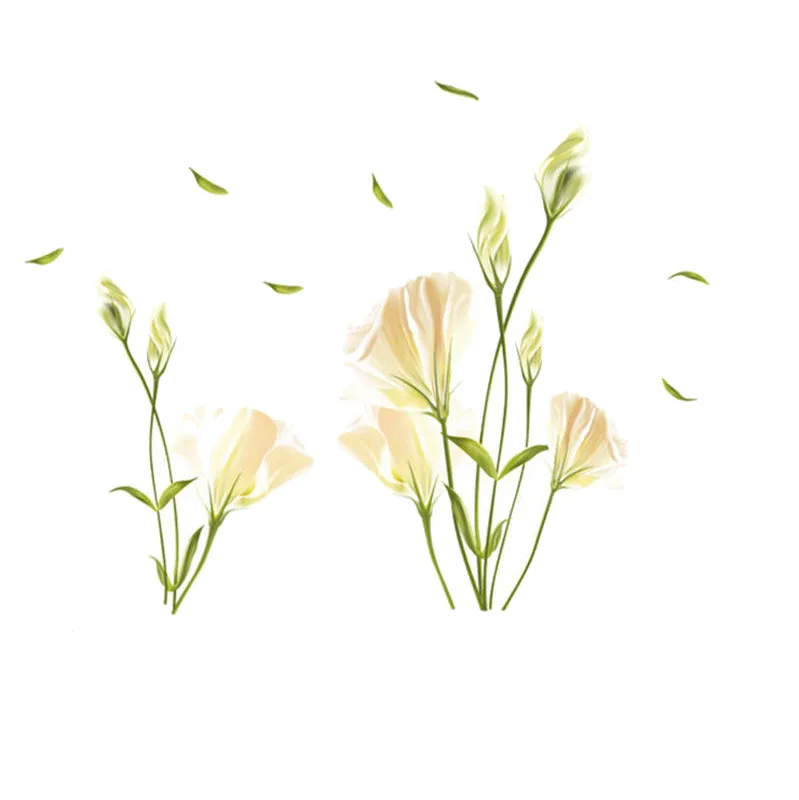 

Wall Sticker Elegant Lily Flowers On The Wall Stickers Home Decor Bedroom Backdrop Wall Decals For Drop Shipping