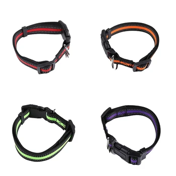 

Dog Collar Reflective Nylon Pet Collars Night Safety Small Medium Large dog Collar adjustable pet Collars for dogs lead walking