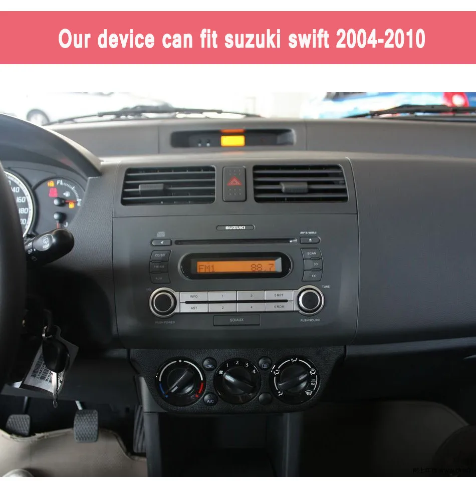 Top 7" HD IPS 2 Din Android 9.0 Car Radio DVD Player GPS SWC for Suzuki Swift 2004-2010 with GPS Navigation DVD BT Multimedia Player 9