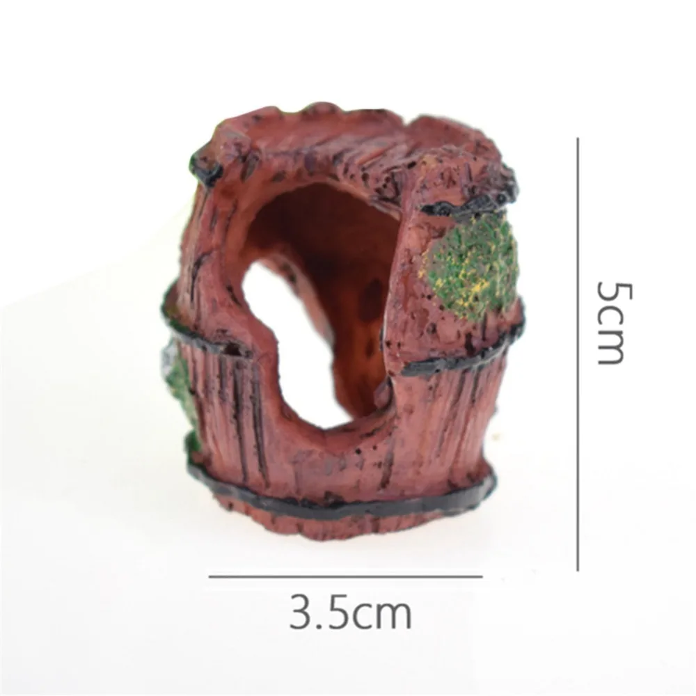 Aquarium Fish Tank Decorations Resin Crafts Mini Retro Barrel Reproduction House For Shrimps & Fishes