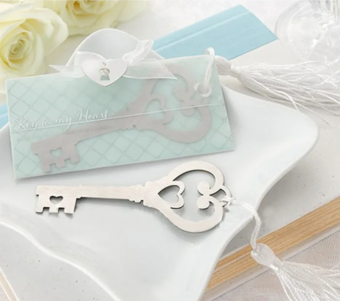Новинка в коробке 1 шт. настоящие закладки для ключей Marcador De Livro с кисточкой серебристые металлические закладки свадебные подарки K6894