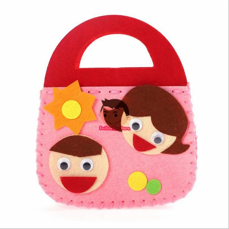 Non-Woven Fabric DIY Handbag Children Craft Toy Mini Bag Cartoon Animal Children Handbags craft toys