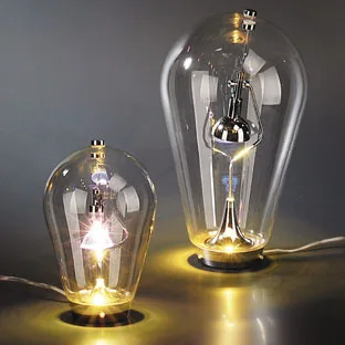 

Big LED Bulb table Light Blow clear glass bar coffee shop fashion bedroom bedside table lamp hone lighting H26/42cm lamp ZA