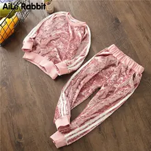 Комплекты одежды для маленьких мальчиков спортивный костюм для девочек флисовая куртка весенне-осенняя одежда Детский Повседневный комплект(2-7T