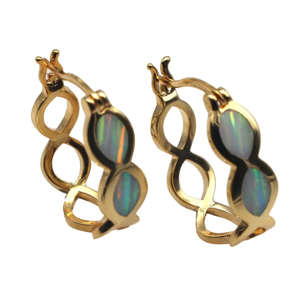

JLE011 New Hot Selling Wave Shaped White Opal Earrings Women's Jewelry Gifts