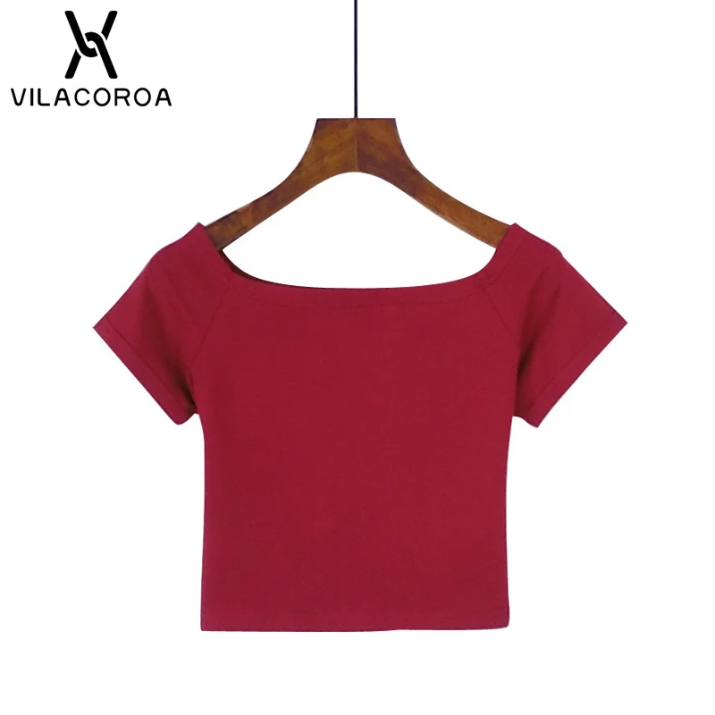 أفضل بيع القطع الرقبة مثير المحاصيل الأعلى تي شيرت نسائي بأكمام قصيرة تي شيرت المحملة أسود أبيض تي شيرت قصير الأساسية تمتد تي شيرت