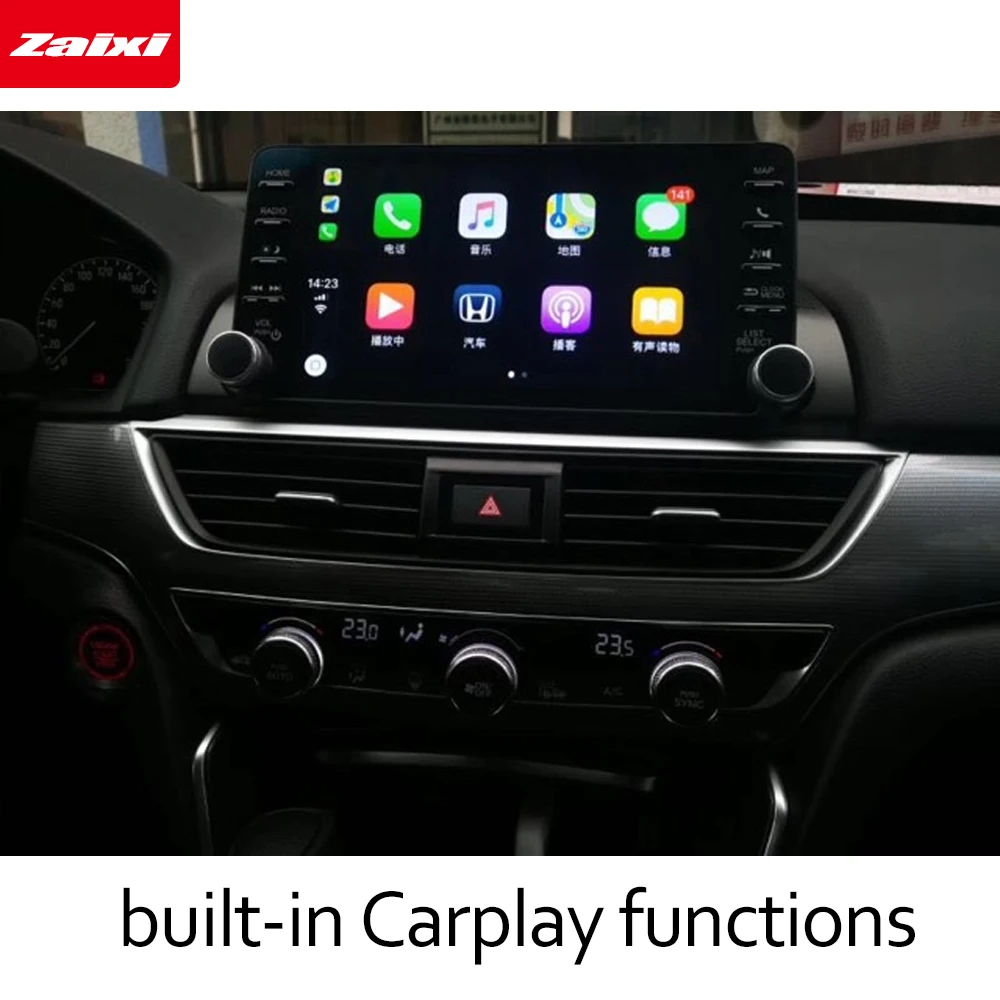 ZaiXi Android GPS для Honda Accord 2018 2019 2020 HD сенсорный экран мультимедийный плеер Радио Стерео