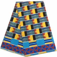 Восковая ткань из полиэстера с золотым принтом, восковая ткань java, Новое поступление, африканская восковая ткань, 6 ярдов