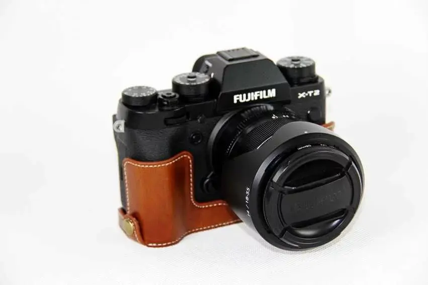 Дно Откройте Роскошные из искусственной кожи видео Камера сумка-чехол для Fujifilm XT2 XT-2 18-55 мм 18- 135 мм объектив Камера с плечевым ремнем