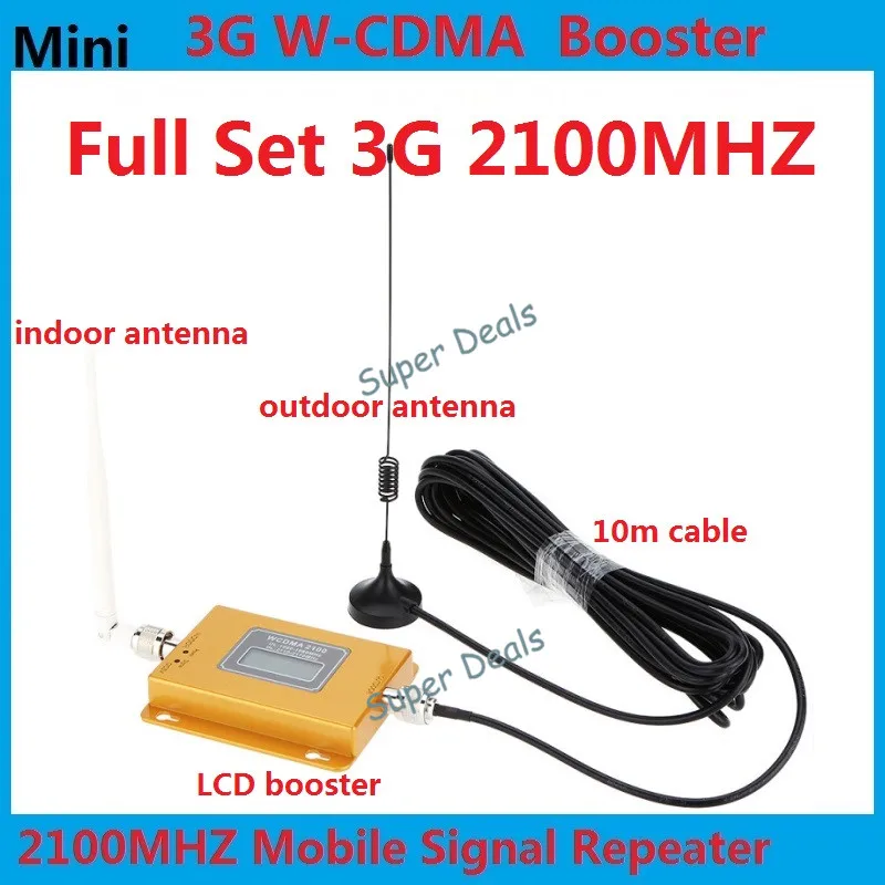 

LCD 75db Mini WCDMA 2100Mhz 3G Repeater Mobile Phone 3G Signal Booster WCDMA Signal Repeater Amplifier & Cable Sucker Antenna