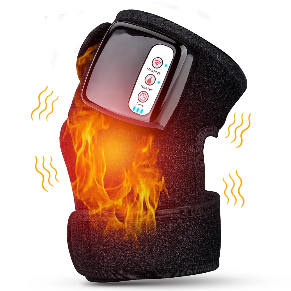 Baratos Masajeador con calor de rodilla portátil masajeador de rodilla para alivio del dolor articular tratamiento físico inalámbrico y recargable