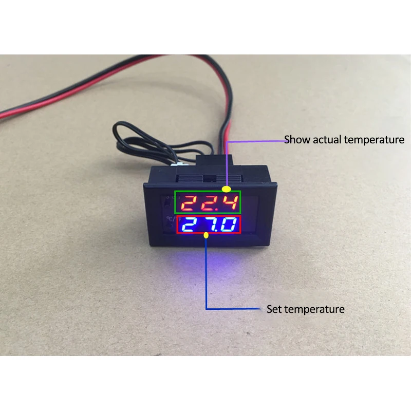 Quality DC12V Dual Digital LCD Temperature Controller Thermostat Regulator with NTC Sensor Waterproof -50-110 Celsius Degree