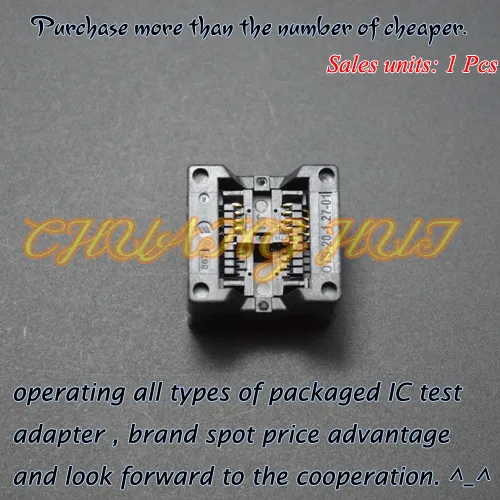 

208mil SOP8 test socket SOIC8/SOP8 OTS-8(20)-1.27-01 ic socket 5.4mm Width 1.27mm Pitch