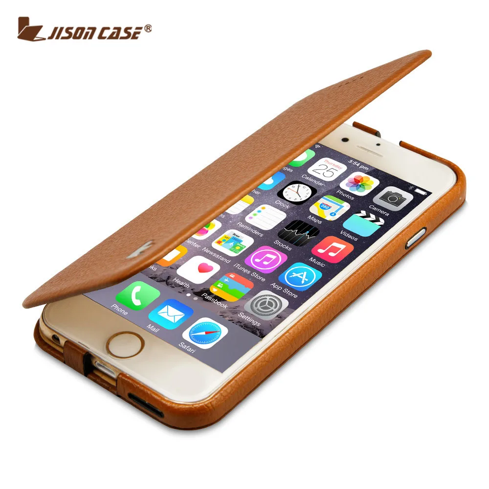 imágenes para Jisoncase Caso Del Tirón Del Cuero Genuino para el iphone 6 plus 6 s plus caso del Soporte de la Marca de Lujo de La Cubierta para el iphone 6 6 s plus 5.5 "cubierta Capa imágenes para Jisoncase Caso Del Tirón Del Cuero Genuino para el iphone 6 plus 6 s plus caso del Soporte de la Marca de Lujo de La Cubierta para el iphone 6 6 s plus 5.5 "cubierta Capa