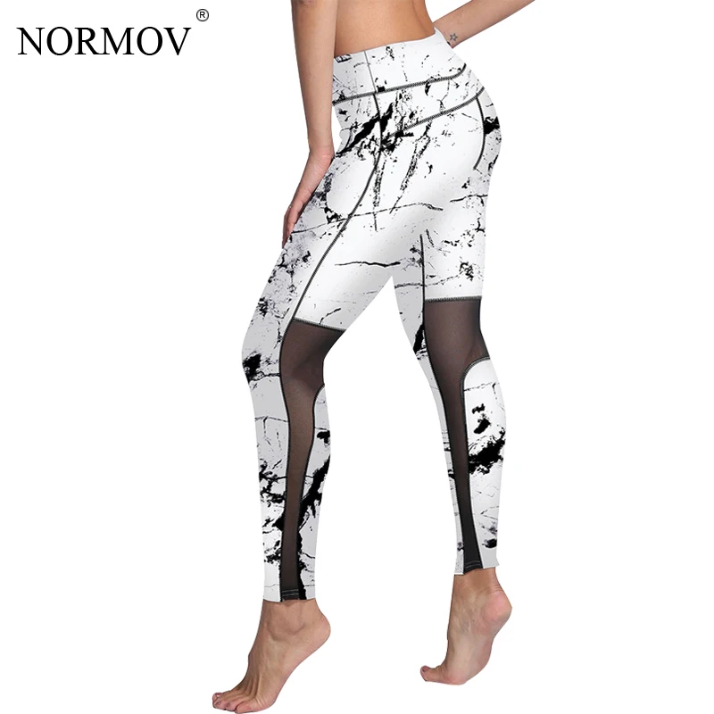 Normov Мода Push Up печатных Леггинсы сетки для женщин Большие размеры тренировки