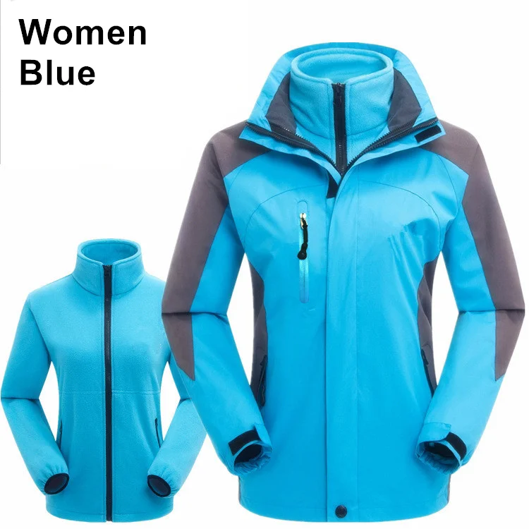RAY GRACE Мужская лыжная куртка водонепроницаемая ветрозащитная зимняя теплая куртка для катания на горных лыжах сноуборд куртка для женщин Пешие прогулки - Цвет: Women Blue
