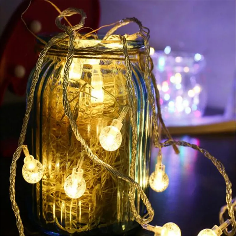 

Novelty 1.7CM size 50bubble ball 10M LED String copper wire LED Starry Lights Christmas Wedding indoor Decor String Lighting
