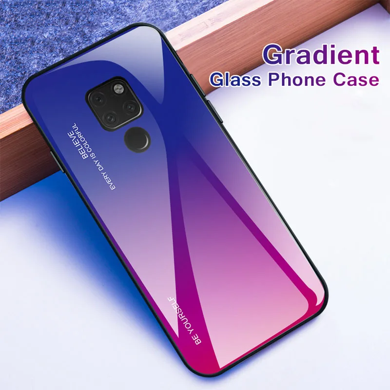 

Case For Huawei Mate 20 Lite Mate20 Pro Mate 10 Lite Gradient Tempered Glass Cases For huawei mate 20 10 Pro Case Luxury Cover