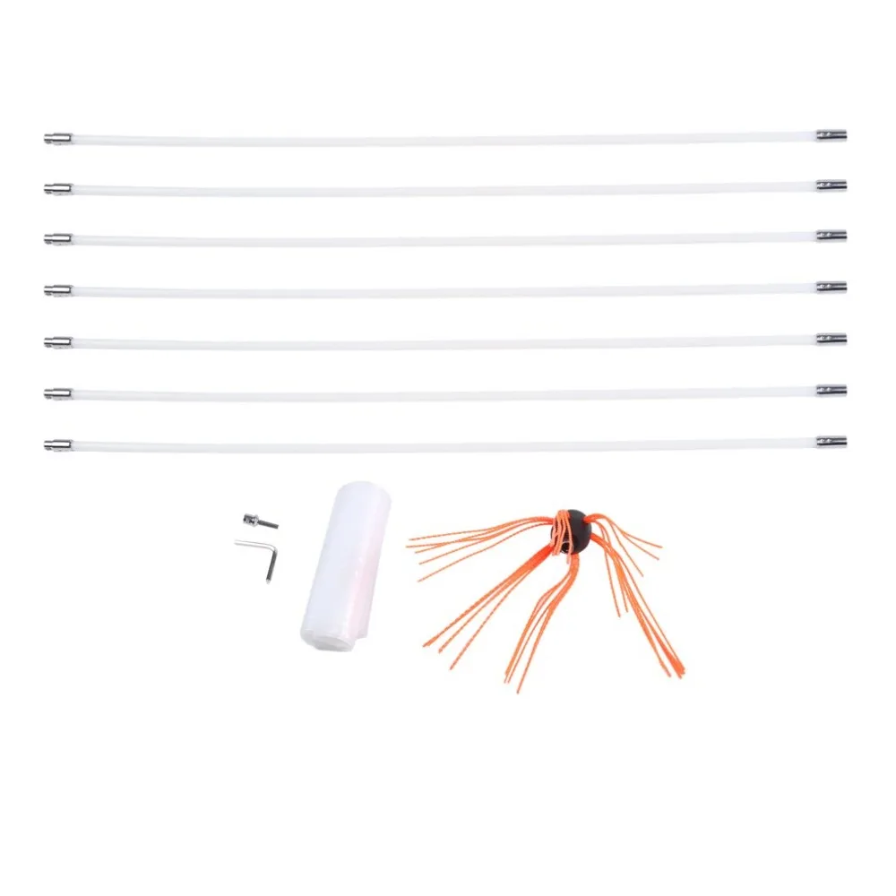 7pcs Flexible Chimney Pole Rod Chimney Sweep Drill Powered Sweeping