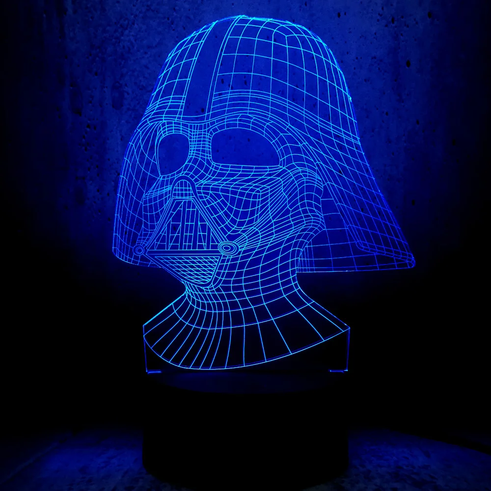 

Novelty Star War Darth Vader Dark Warrior Black Knight 3D LED Lamp Color Change NIght light party decoration bedroom decor