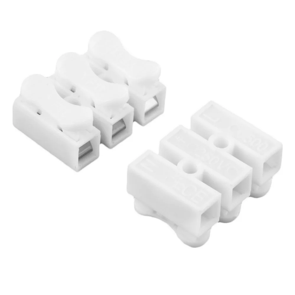 50Pcs LED Ceiling Quick Fix Spring Clamp Terminal Block Connector 10A 3